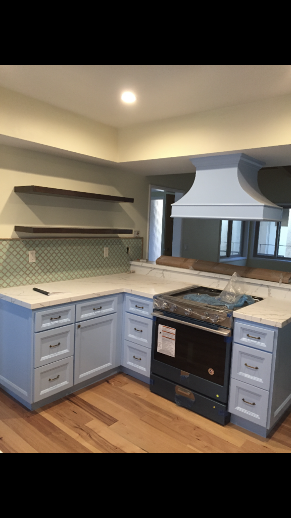 Painted FaceFrame w/ Half Overlay Door Style & Custom Hood HEFFORD